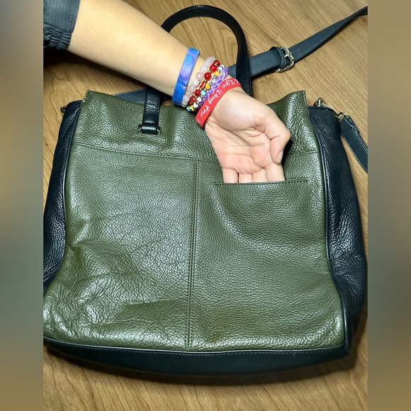 Sanctuary Green Leather Tote with Removable Crossbody Strap - Picture 2 of 6